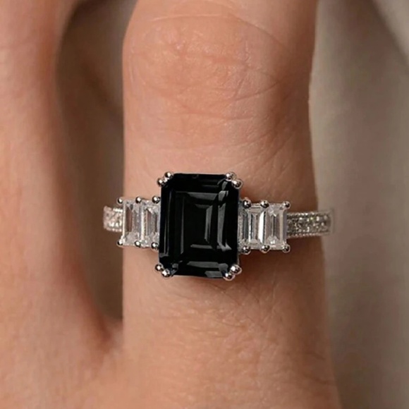 Jewelry - ELEGANT BLACK DIAMOND  BRIDAL WEDDING RING